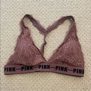 PINK Victoria's Secret Lace Bralette in Dusty Rose Medium Racerback